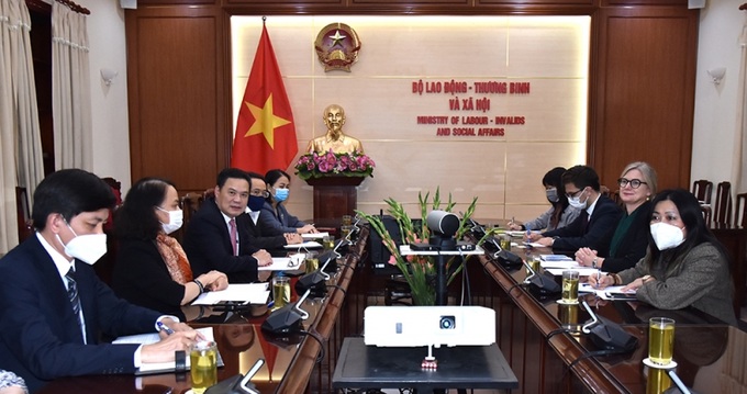 Thứ trưởng Lê Văn Thanh đã chào mừng bà Anna Mawe đến thăm và làm việc tại Bộ LĐ-TB&XH