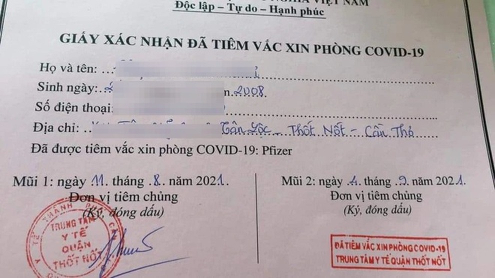 Danh sách 57 trẻ dưới 18 tuổi được tiêm vắc xin Pfizer là chính xác - 1 Danh sách 57 trẻ dưới 18 tuổi được tiêm vắc xin Pfizer là chính xác - 1