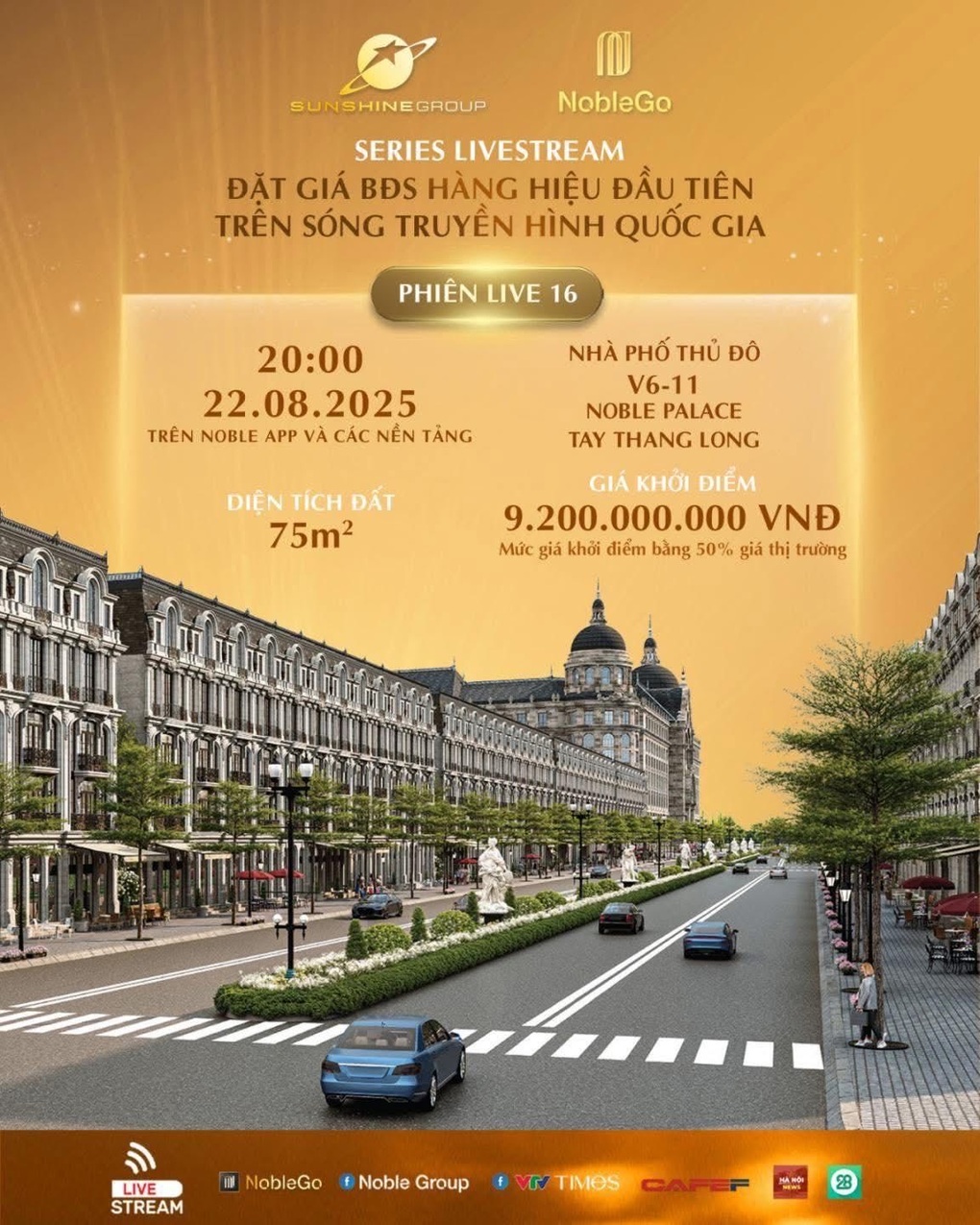 Nhà phố Noble Palace Tay Thang Long lên sóng livestream Sunshine Group ngày 22/8 - 1 Nhà phố Noble Palace Tay Thang Long lên sóng livestream Sunshine Group ngày 22/8 - 1