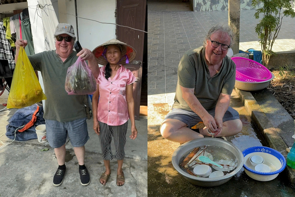 Westliche Touristen freuen sich, an der Hochwasser-Aufräumtour in Thai Nguyen teilzunehmen - 3 Khách Tây hào hứng khi tham gia tour dọn dẹp sau lũ ở Thái Nguyên - 3