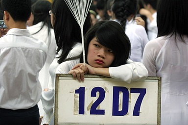 Phút ngẩn ngơ của học sinh trường Chu Văn An 