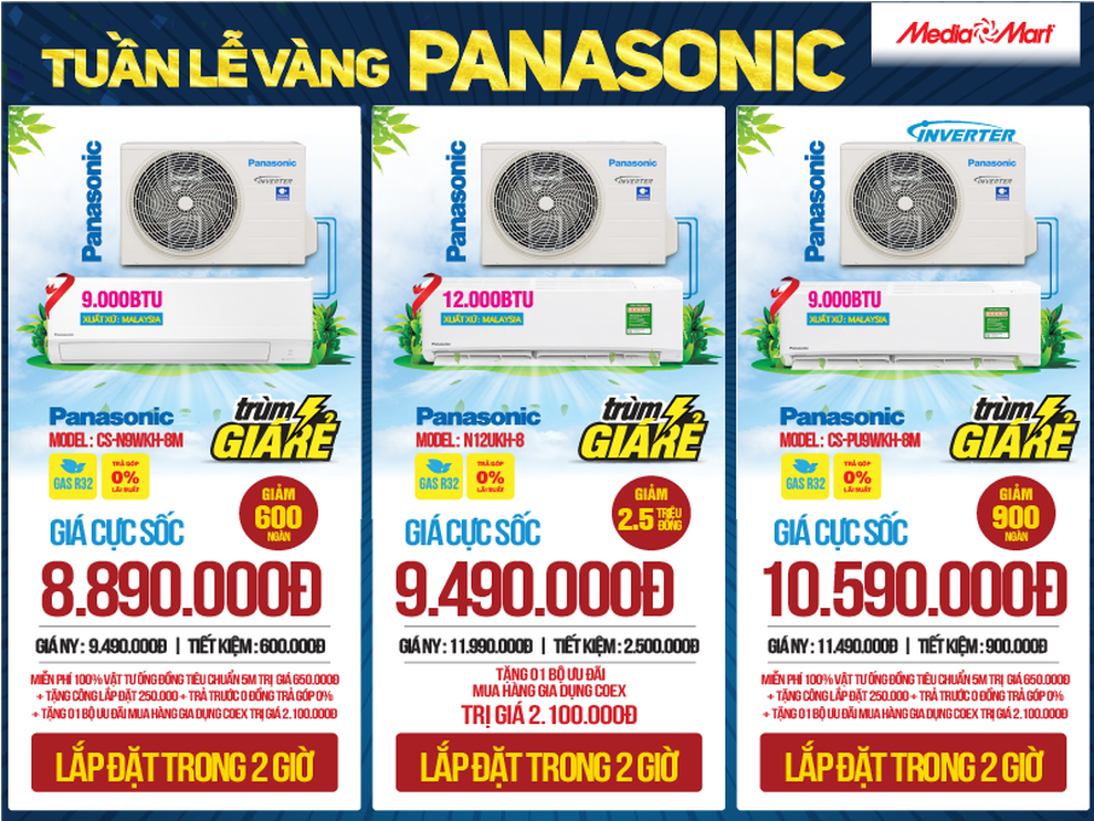 Tuần lễ vàng Panasonic: Mua điều hòa tặng quà đến 2 triệu đồng tại MediaMart - 2 Tuần lễ vàng Panasonic: Mua điều hòa tặng quà đến 2 triệu đồng tại MediaMart - 2