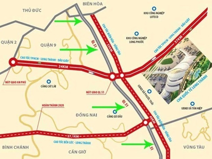Cao tốc Biên Hòa - Vũng Tàu có chiều dài gần 54km, được chia làm 3 dự án thành phần với tổng vốn đầu tư gần 18.000 tỷ đồng. 