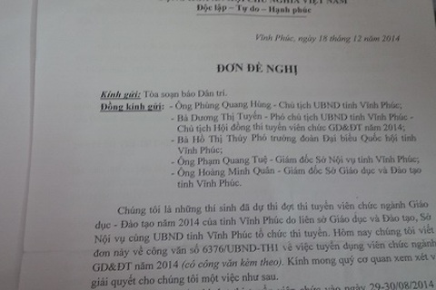Tuyển dụng viên chức giáo dục: Bộ Nội vụ yêu cầu Vĩnh Phúc báo cáo lại