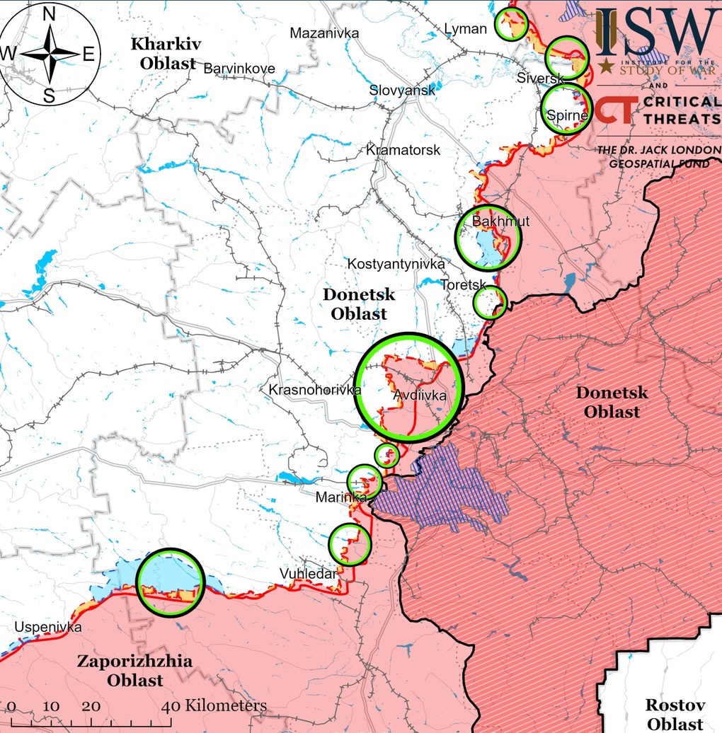 ISW: Nga ném đá dò đường ở Ukraine bằng 4 cuộc tấn công cơ giới - 2 ISW: Nga ném đá dò đường ở Ukraine bằng 4 cuộc tấn công cơ giới - 2