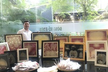 Chàng trai xứ biển "biến" lá bồ đề thành tác phẩm nghệ thuật độc đáo