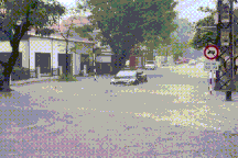 Quảng Bình: Mưa như trút khiến phố "biến thành sông", giao thông gặp khó