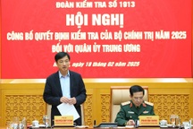 Công bố quyết định kiểm tra của Bộ Chính trị đối với Quân ủy Trung ương