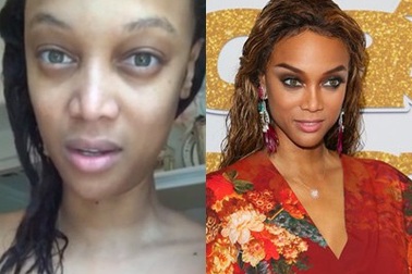 Choáng với mặt mộc của siêu mẫu Tyra Banks