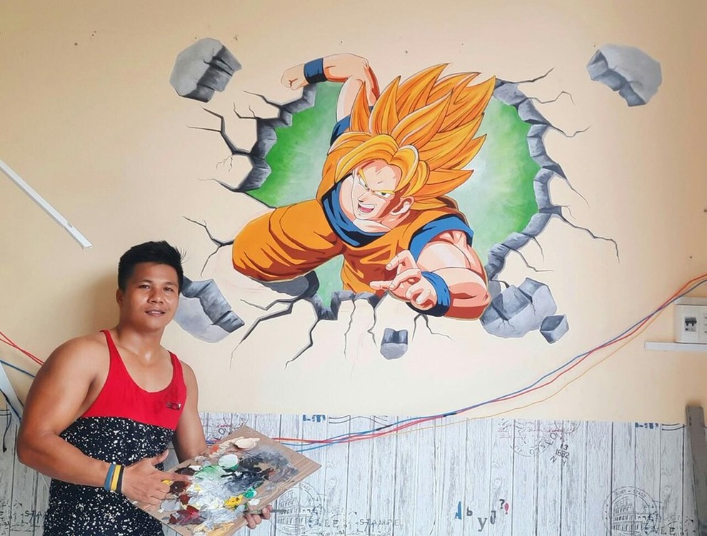 Theo đuổi đam mê vẽ tranh tường - 1 Theo đuổi đam mê vẽ tranh tường - 1