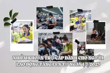 11 khoản trợ cấp với người lao động tăng lên từ ngày 1/7