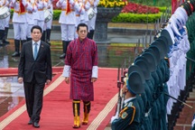 Chủ tịch nước Lương Cường chủ trì lễ đón Quốc vương Bhutan