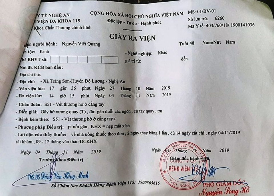 Đề nghị làm rõ, xử nghiêm vụ trộm gà còn chém “khổ chủ” trọng thương tại Nghệ An - 4 Đề nghị làm rõ, xử nghiêm vụ trộm gà còn chém “khổ chủ” trọng thương tại Nghệ An - 4