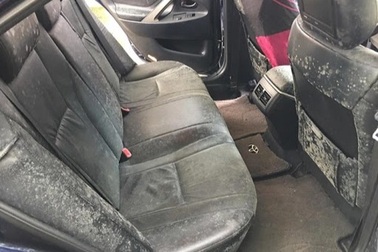 Hình ảnh ghế ô tô mốc trắng vì để lâu ngày khiến nhiều chủ xe giật mình