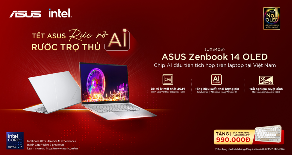Ưu đãi cho Asus Zenbook 14 OLED tích hợp chip AI - 5 Ưu đãi cho Asus Zenbook 14 OLED tích hợp chip AI - 5