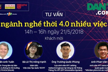 14h ngày 21/5: Tư vấn “Top ngành nghề thời 4.0 nhiều việc làm”