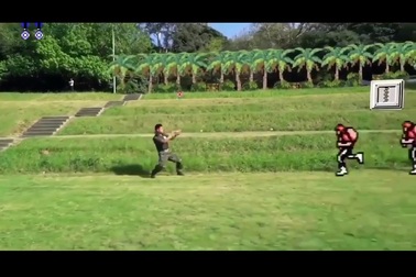 Chết cười khi game “huyền thoại” Contra được tái hiện trong đời thực