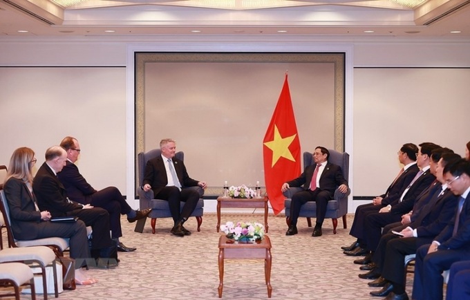 Thủ tướng Phạm Minh Chính tiếp Tổng thư ký OECD Mathias Cormann.