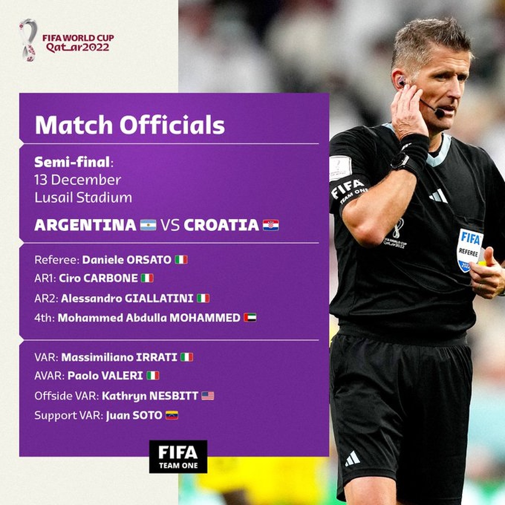 Vua thẻ người Italy điều khiển trận bán kết Argentina - Croatia - 2 Vua thẻ người Italy điều khiển trận bán kết Argentina - Croatia - 2