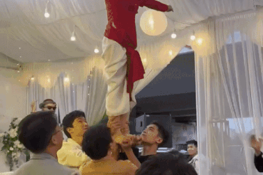 Đám cưới gây sốt ở Hà Nam: Cô dâu "bay người trên cao", chú rể nhảy hiphop