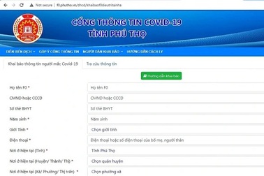 Phú Thọ vận hành ứng dụng quản lý F0