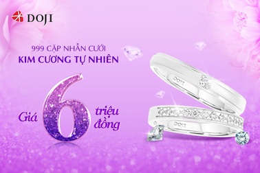 Sở hữu nhẫn cưới kim cương tự nhiên Wedding Land giá 6 triệu đồng