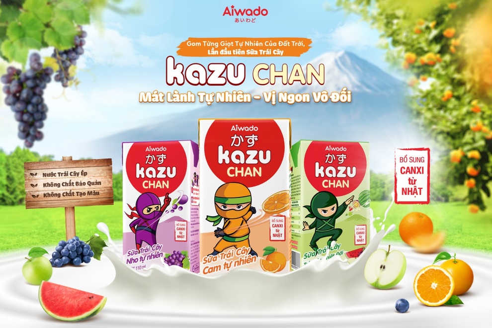 Aiwado mở rộng thị phần với sữa trái cây, sữa chua uống Kazu Chan - 2 Aiwado mở rộng thị phần với sữa trái cây, sữa chua uống Kazu Chan - 2