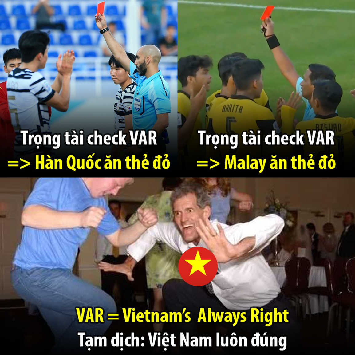 U23 Việt Nam đang được hưởng lợi từ những tình huống trọng tài kiểm tra VAR (Ảnh: Top Comments). U23 Việt Nam đang được hưởng lợi từ những tình huống trọng tài kiểm tra VAR (Ảnh: Top Comments).
