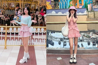 Hai con gái MC Quyền Linh thích diện váy ngắn tôn chân thon dài