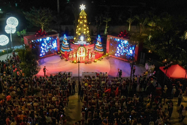 Người trẻ xuống phố đón Giáng sinh sớm ở Đức Hòa - Long An