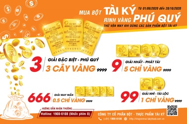 Cơ hội sở hữu vàng 9999 trong các gói bột Tài Ký