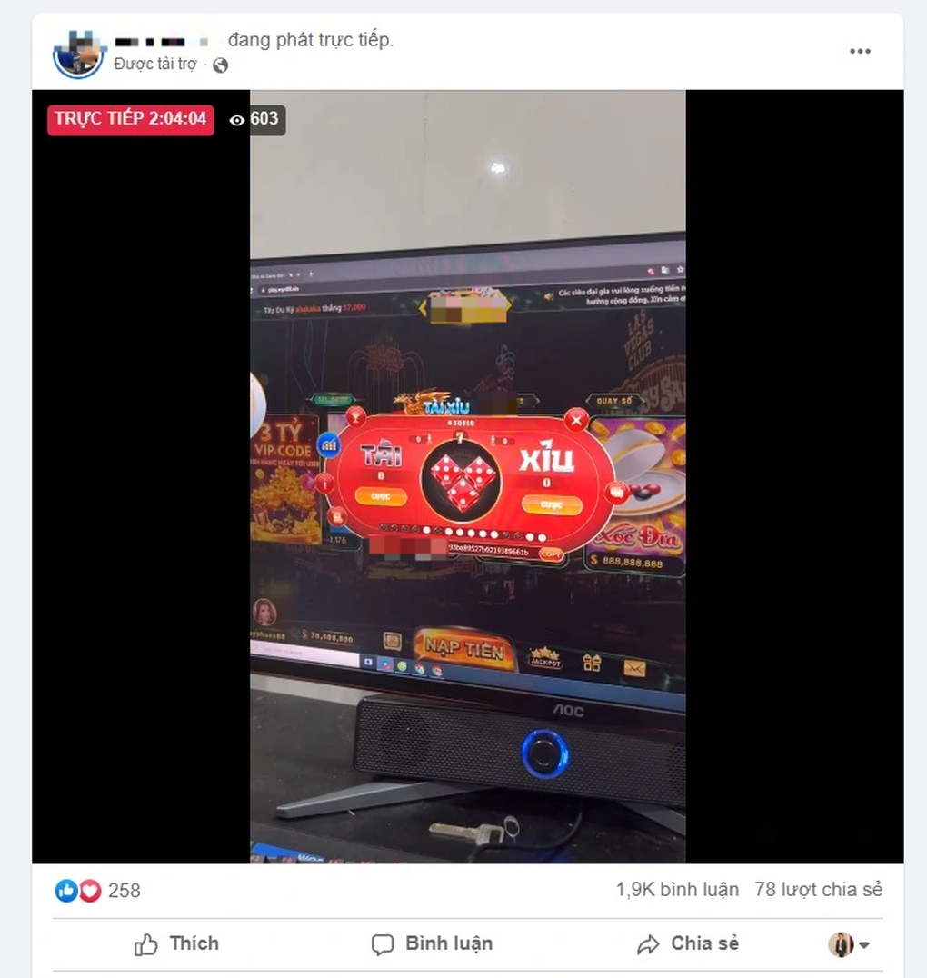 Quảng cáo cờ bạc, tài xỉu tràn lan trên Facebook, YouTube - 1 Quảng cáo cờ bạc, tài xỉu tràn lan trên Facebook, YouTube - 1