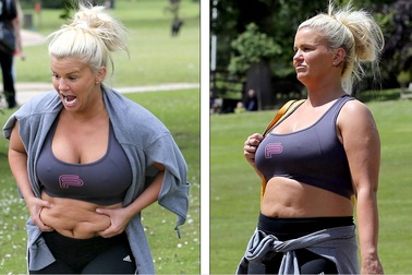 Nữ ca sỹ nhóm Atomic Kitten tự tin khoe bụng mỡ