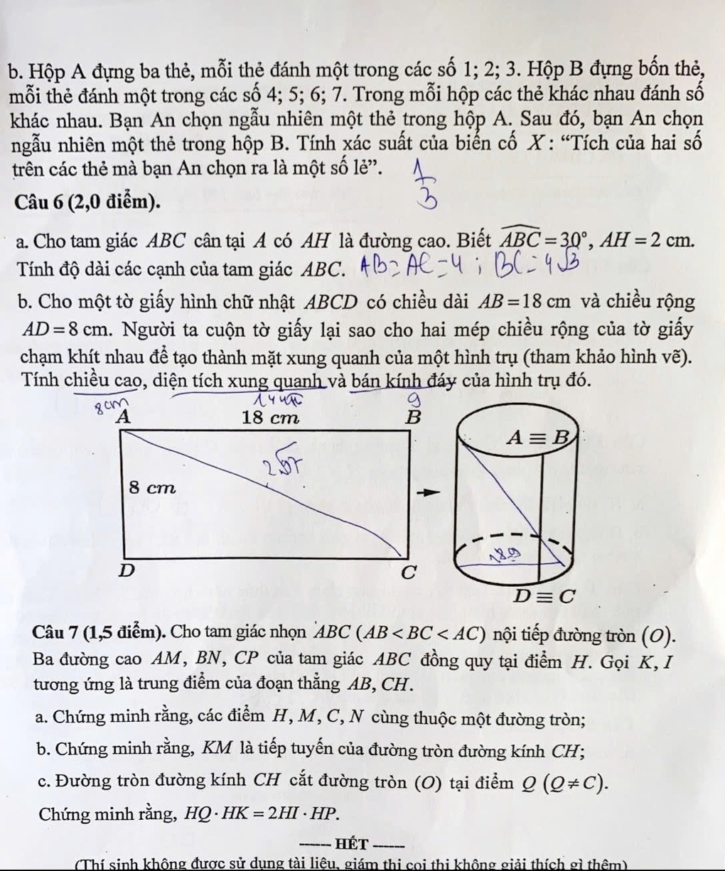 Đề thi và đáp án môn toán lớp 10 Thái Nguyên năm 2026 - 2