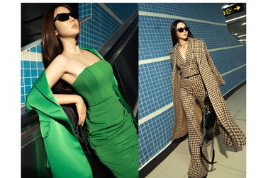 Huyền Lizzie biến ga Cát Linh - Hà Đông thành sàn diễn thời trang