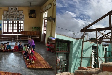 Phòng học đổ sập, cô trò xin 'tá túc' ở nhà văn hóa thôn