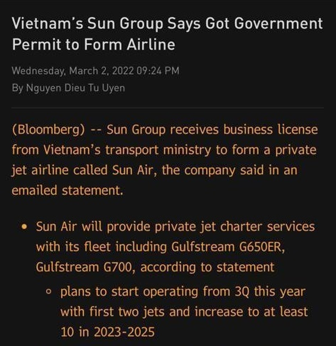 Báo chí quốc tế đưa tin về hãng hàng không Sun Air - 1 Báo chí quốc tế đưa tin về hãng hàng không Sun Air - 1