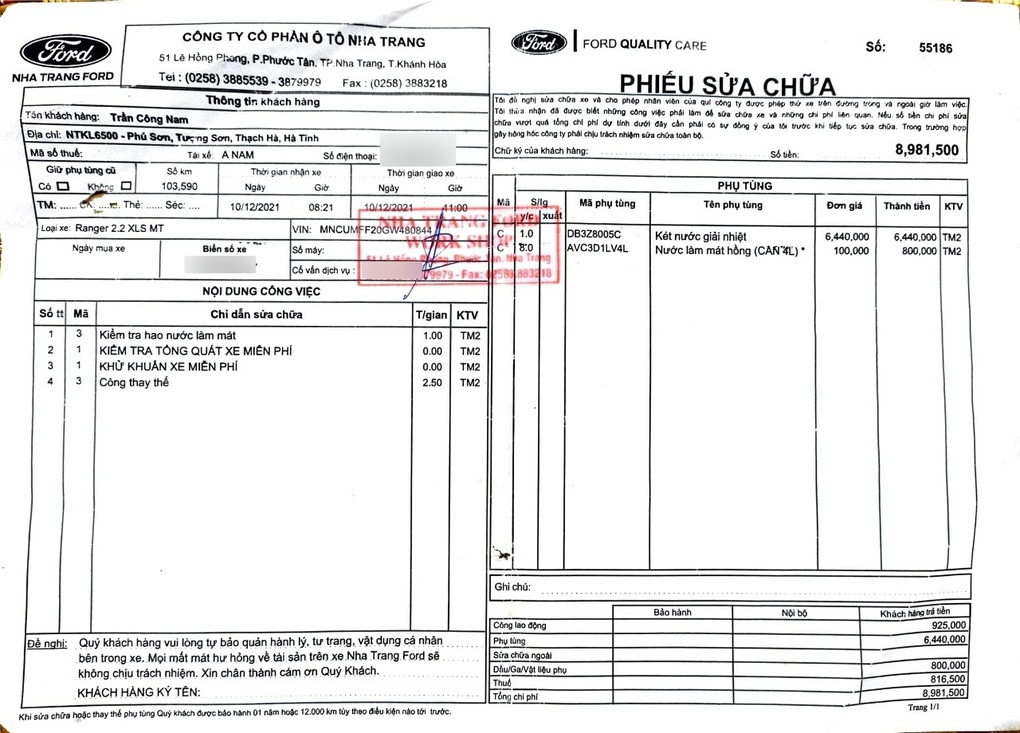 Chủ xe Ford Ranger kêu cứu vì sửa 4 lần mà chưa hết lỗi - 2 Chủ xe Ford Ranger kêu cứu vì sửa 4 lần mà chưa hết lỗi - 2