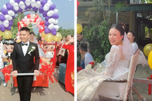 Màn rước dâu bằng xe "mui trần" độc lạ gây bão mạng của chú rể Tuyên Quang