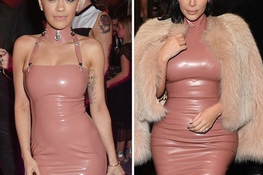 Rita Ora ngượng ngùng vì đụng hàng với Kim "siêu vòng ba"