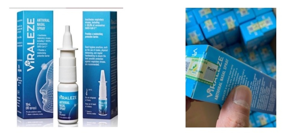 Cẩn trọng với sản phẩm nhái xịt mũi Viraleze - 1 Cẩn trọng với sản phẩm nhái xịt mũi Viraleze - 1