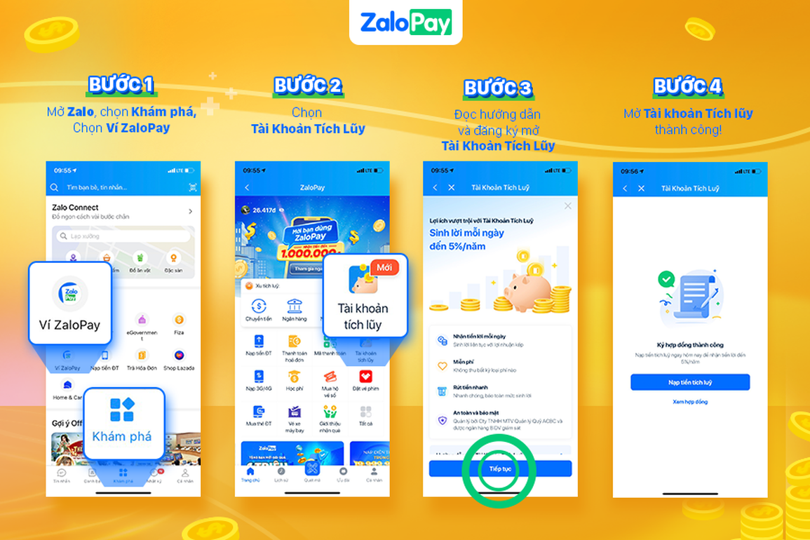 ZaloPay ra mắt sản phẩm Tài Khoản Tích Lũy, tiền lời sinh tiền lời mỗi ngày - 2 ZaloPay ra mắt sản phẩm Tài Khoản Tích Lũy, tiền lời sinh tiền lời mỗi ngày - 2