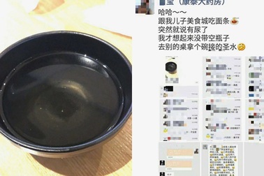 Thực khách Trung Quốc cho con đi vệ sinh vào bát ăn của nhà hàng