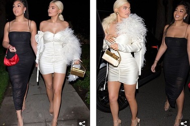 Kylie Jenner diện váy trễ nải ra phố