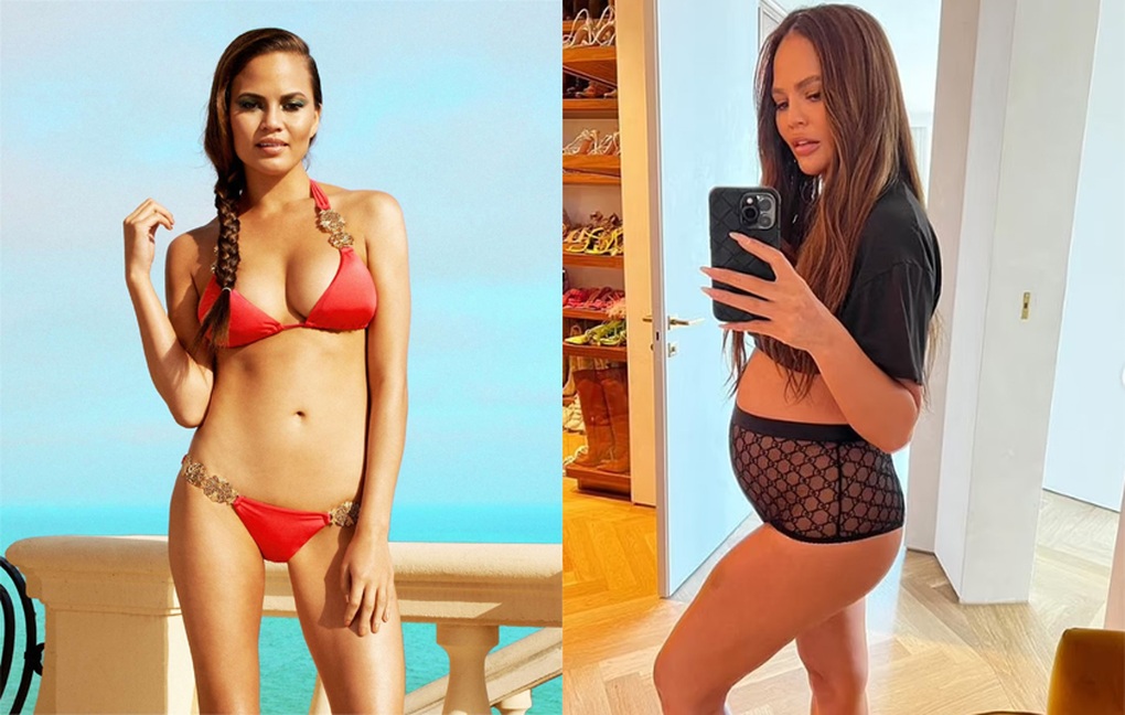 Siêu mẫu áo tắm Chrissy Teigen mang thai lần thứ tư - 1 Siêu mẫu áo tắm Chrissy Teigen mang thai lần thứ tư - 1