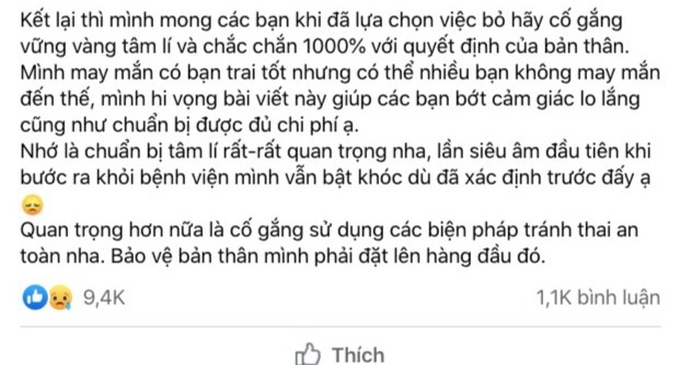 Kể về lần trót dại phải phá thai, cô gái gây tranh cãi dữ dội trên mạng - 1 Kể về lần trót dại phải phá thai, cô gái gây tranh cãi dữ dội trên mạng - 1