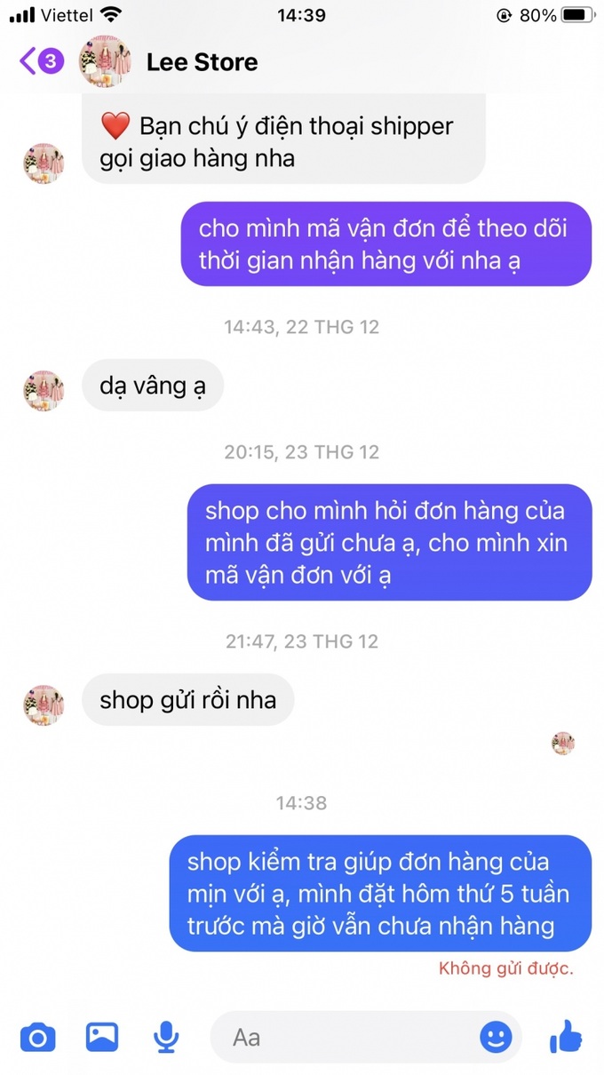 Sau khi chuyển khoản để mua hàng, khách hàng bị shop bùng hàng và chặn tin nhắn.