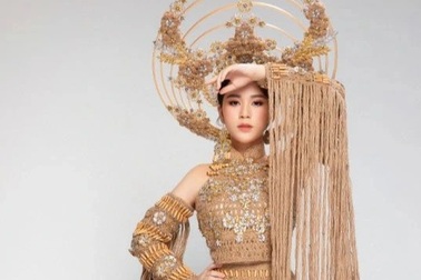 Vũ Huyền Diệu diện trang phục lạ mắt thiết kế từ sợi đay