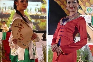 Người đẹp “khoe” áo bà ba trong Festival Lúa gạo 