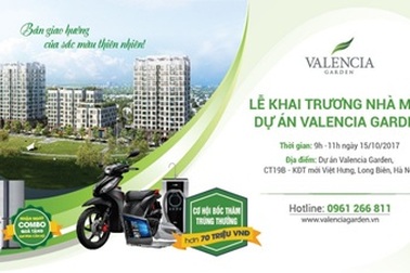 Hàng loạt ưu đãi trong dịp lễ khai trương căn hộ mẫu Valencia Garden